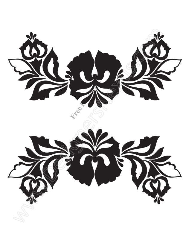 V9 Floral Stencil Free Vector Graphic Download Designers