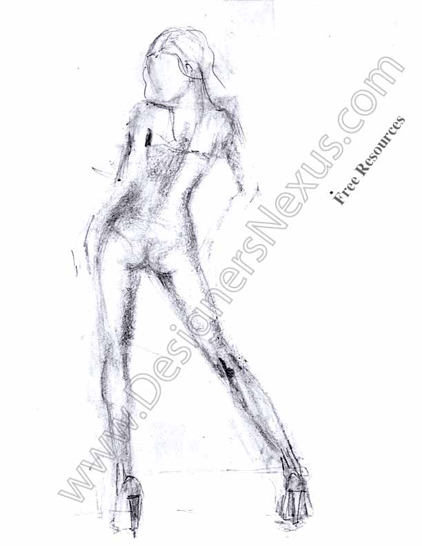 001-Fashion-Sketch-single-figure-drawing-back-view