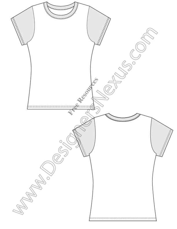 V1 Fitted Free Vector T Shirt Design Template Sketch