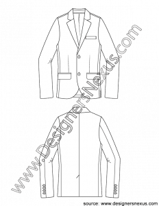 002- menswear flat sketch classic fit mens blazer sports coat