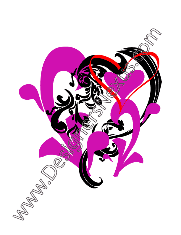 002- free vector graphics downloads abstract heart scroll design