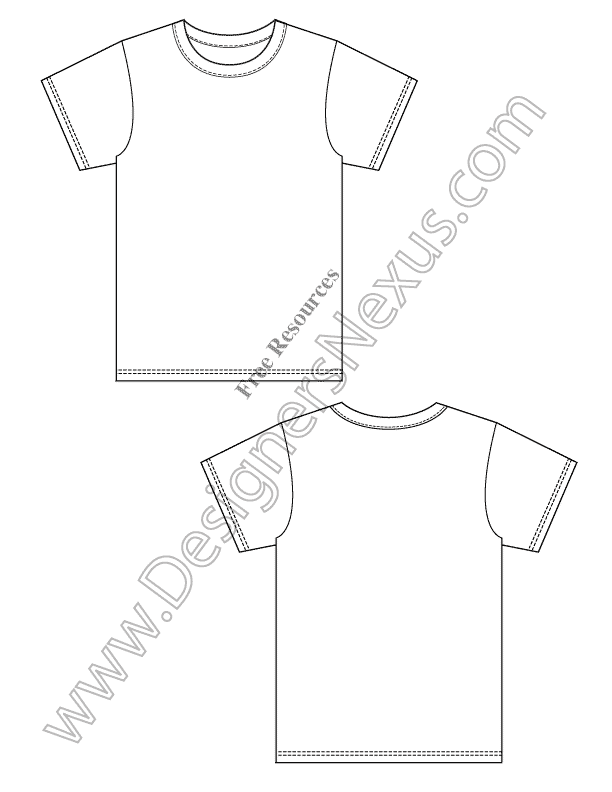 Technical Sketch Unisex Black Tshirt Design Template Stock Illustration   Illustration of clothing design 143621637