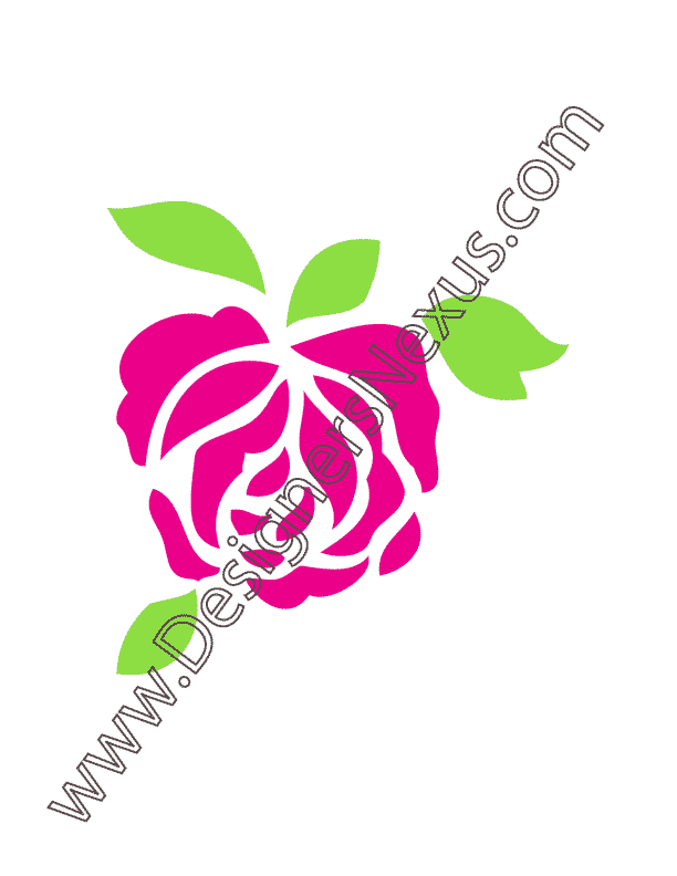 002- free vector apparel graphic single rose with leaves illustrator graphic