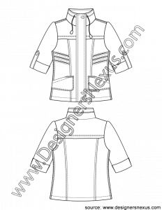 002- free vector flat sketches roll cuff elbow sleeve jacket
