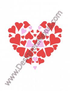 003- vector graphic free download valentines small hearts make big heart