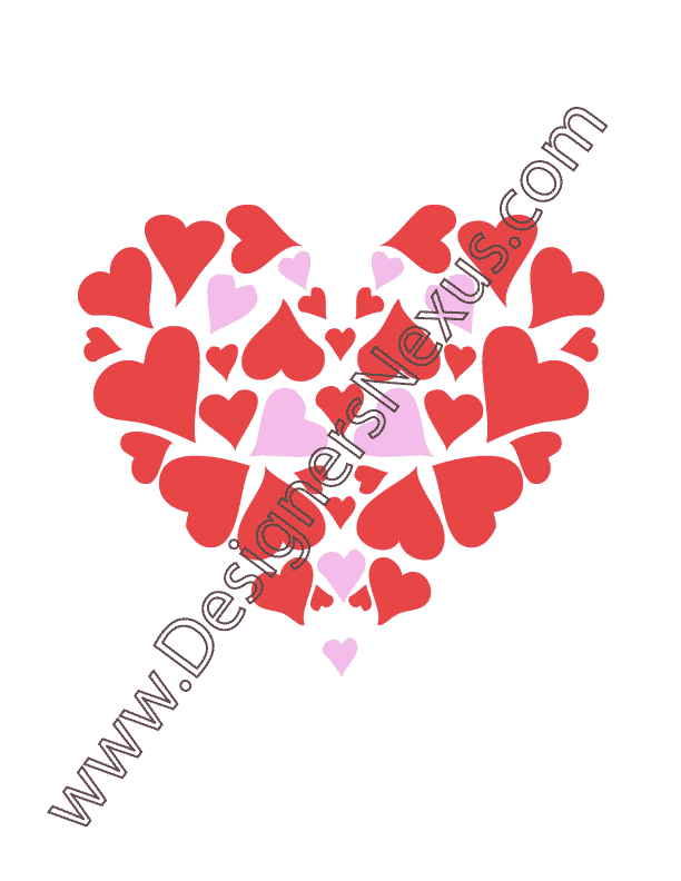 003- vector graphic free download valentines small hearts make big heart