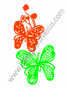 003- fashion free vector graphics 2 butterflies with flowers clip-art