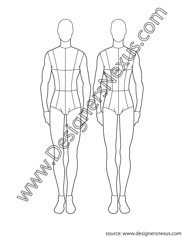 003- male fashion figure full front pose