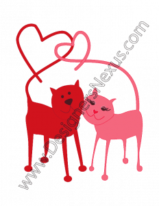 004- male female cats in love free vector graphic download