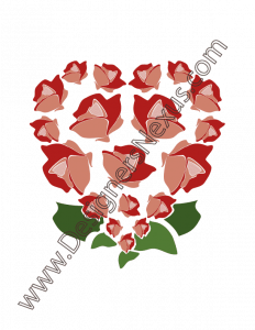 005- free graphic download vector large rose heart bouquet