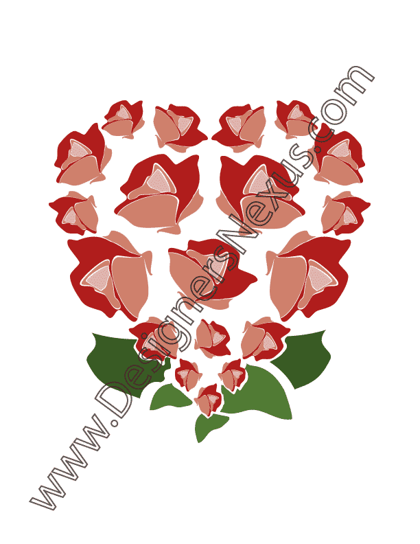 005- free graphic download vector large rose heart bouquet