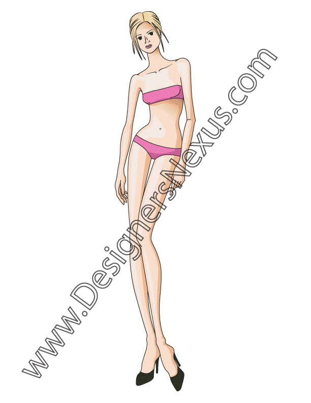 Front View V5 Fully Rendered Female Fashion Figure Designers Nexus
