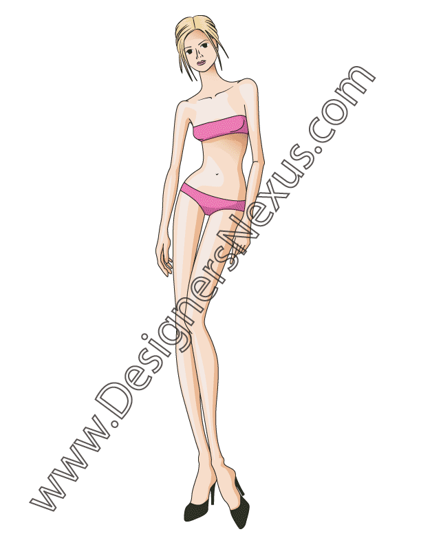 005- vector female fashion figure pose free download