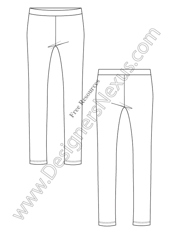 V5 Knit Leggings Free Illustrator Fashion Technical Drawing