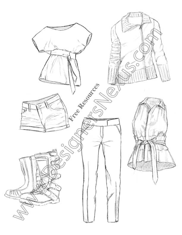 Fashion Drawing Apparel Freehand Sketch V6