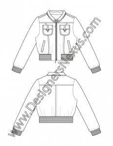 006- cropped puffer jacket fashion flat sketch