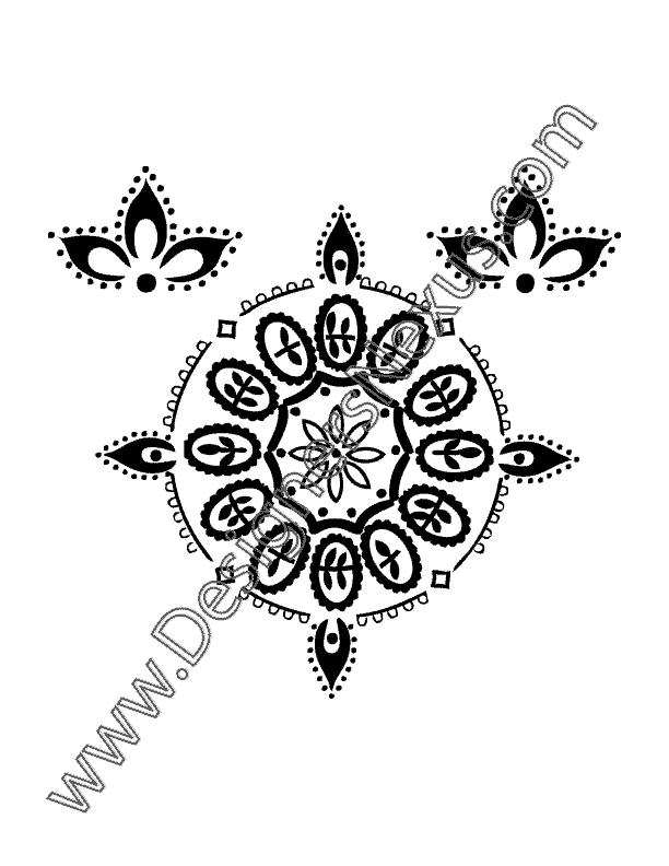 006- Fashion Vector Graphic Mediallion Leaf Ornament