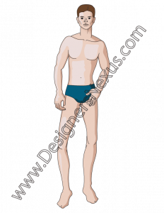 006- front view male fashion figure template free