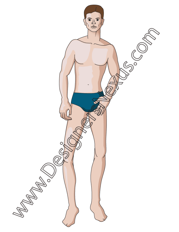 006- front view male fashion figure template free