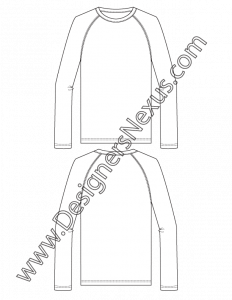 006- mens flat fashion sketch raglan sleeve knit shirt