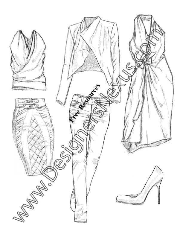 Freehand Fashion Drawing V7 Sportswear Apparel Designs - Designers Nexus