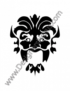 007- free vector graphic jester mask stencil