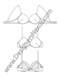 007 lingerie flat sketch intimate apparel bra tech design sketch