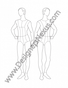 007- mens fashion figure croqui template front pose