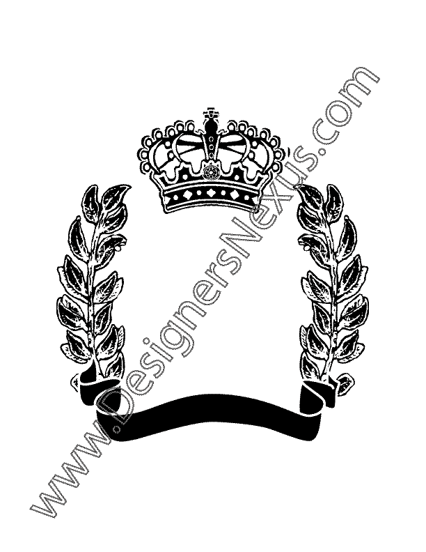 008- free vector graphic heraldic crest scroll banner olive branches