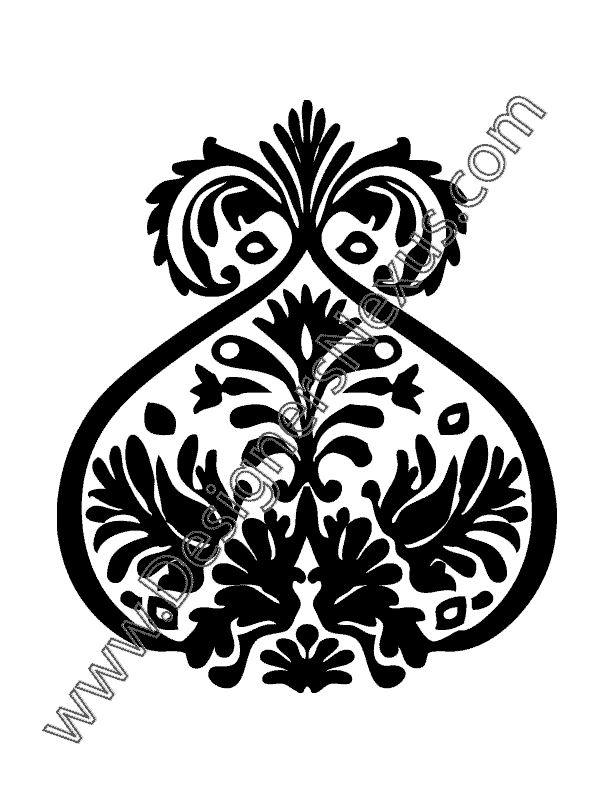 008- Free Vector Ornament Graphic Symmetrical Leaf Scroll