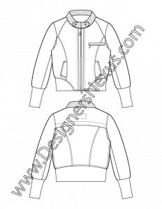 008- mandarin collar cropped puffer jacket flat fashion sketch