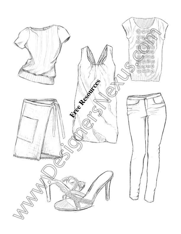 009-Freehand-fashion-apparel-thumbnail-sketches