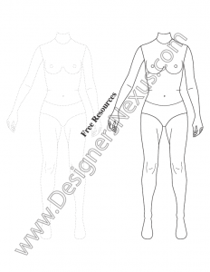 009-female-front-croqui-template-preview