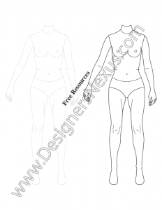 Free Figure Templates for Technical Flat Drawing
