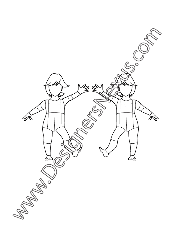 Childrens Fashion Croqui Template V10 Infant Toddler Fashion