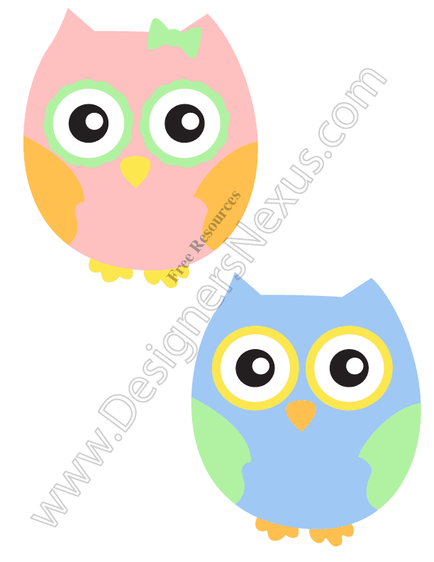 010-cute-boy-girl-owls-free-vector-graphic-download