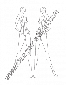 011- free fashion croqui template female figure pose