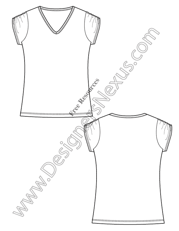 Download V11 Free Vector T Shirt Template Illustrator Fashion Technical Drawing Designers Nexus