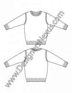 Kids Apparel Flat Sketch V12 Children’s Scoop Neck Sweater 