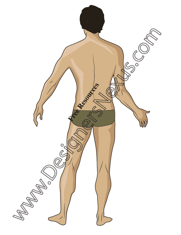 012- Male fashion figure for menswear design back view