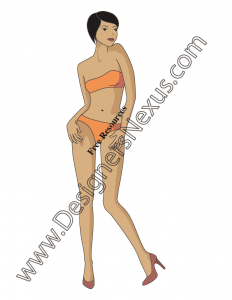 013- Fashion figure female three-quarter pose