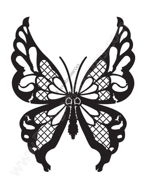V13 Free Butterfly Vector Clip Art Stencil - Designers Nexus