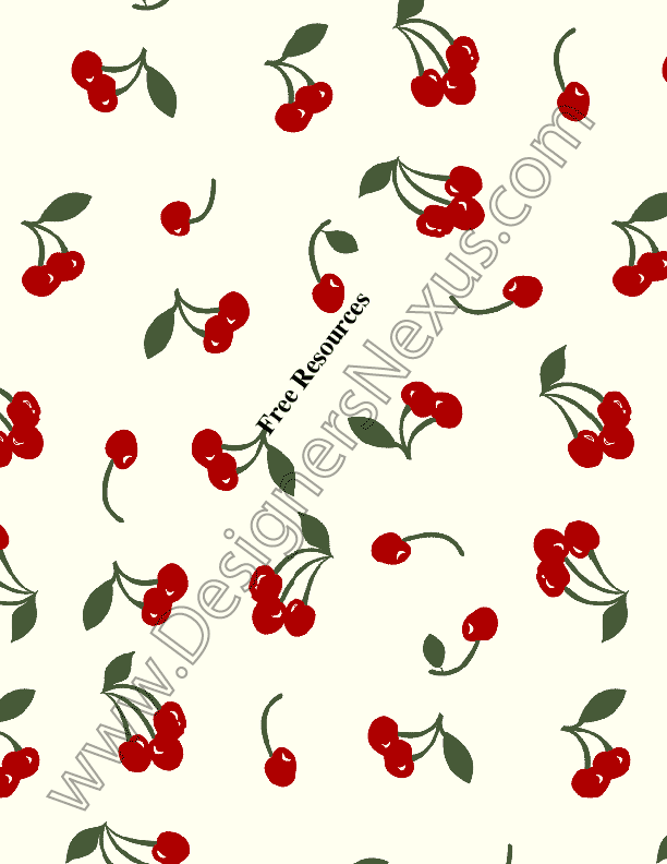 014- seamless fabric pattern swatch cherry print