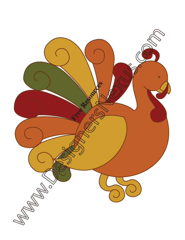 014- free thanksgiving vector fancy turkey graphic
