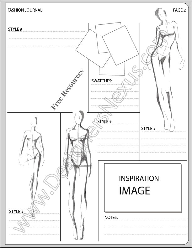 Free Templates Fashion Design Portfolio Layout & Mood Board Templates