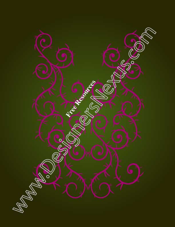 017- fashion presentation board template vine swirls green-a