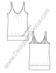 V17 Knit Tank Free Illustrator Fashion Flat Drawing Template ...