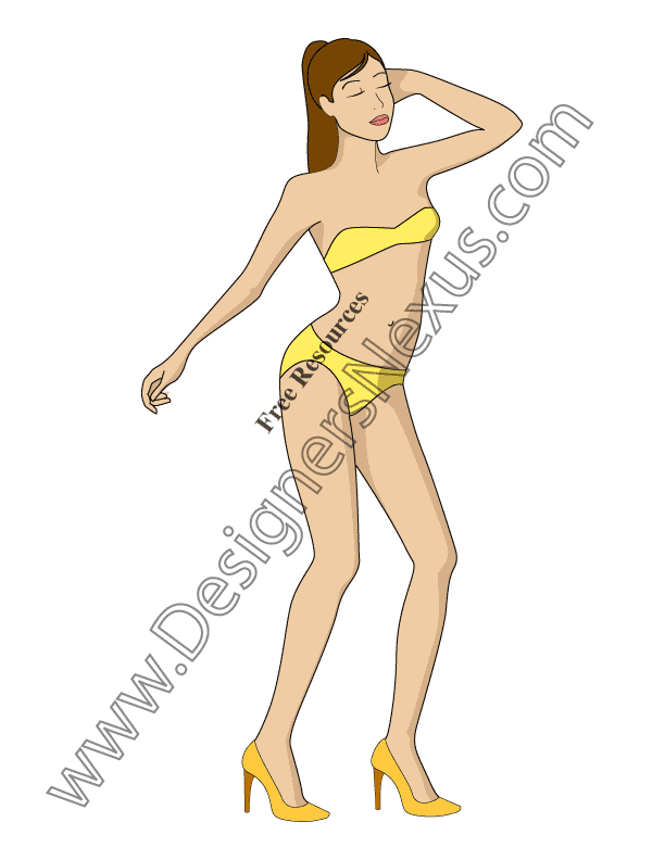 017- three-quarter view female fashion figure