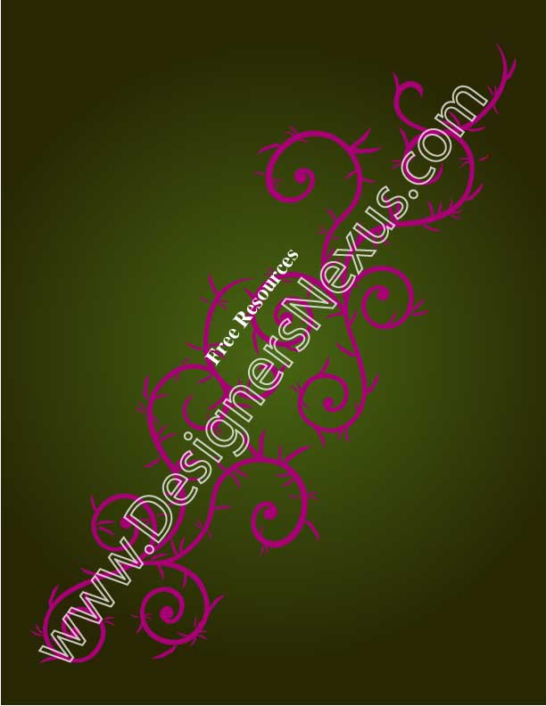 018- fashion presentation background template vine swirls green-b