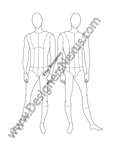 018- male fashion figure front pose